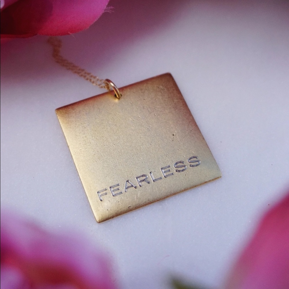 Golden Thread Fearless Square Necklace
